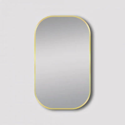 AQUAPERLA RECTANGULAR NON LUMINUS FRAMED MIRROR BRUSHED GOLD 600X900MM