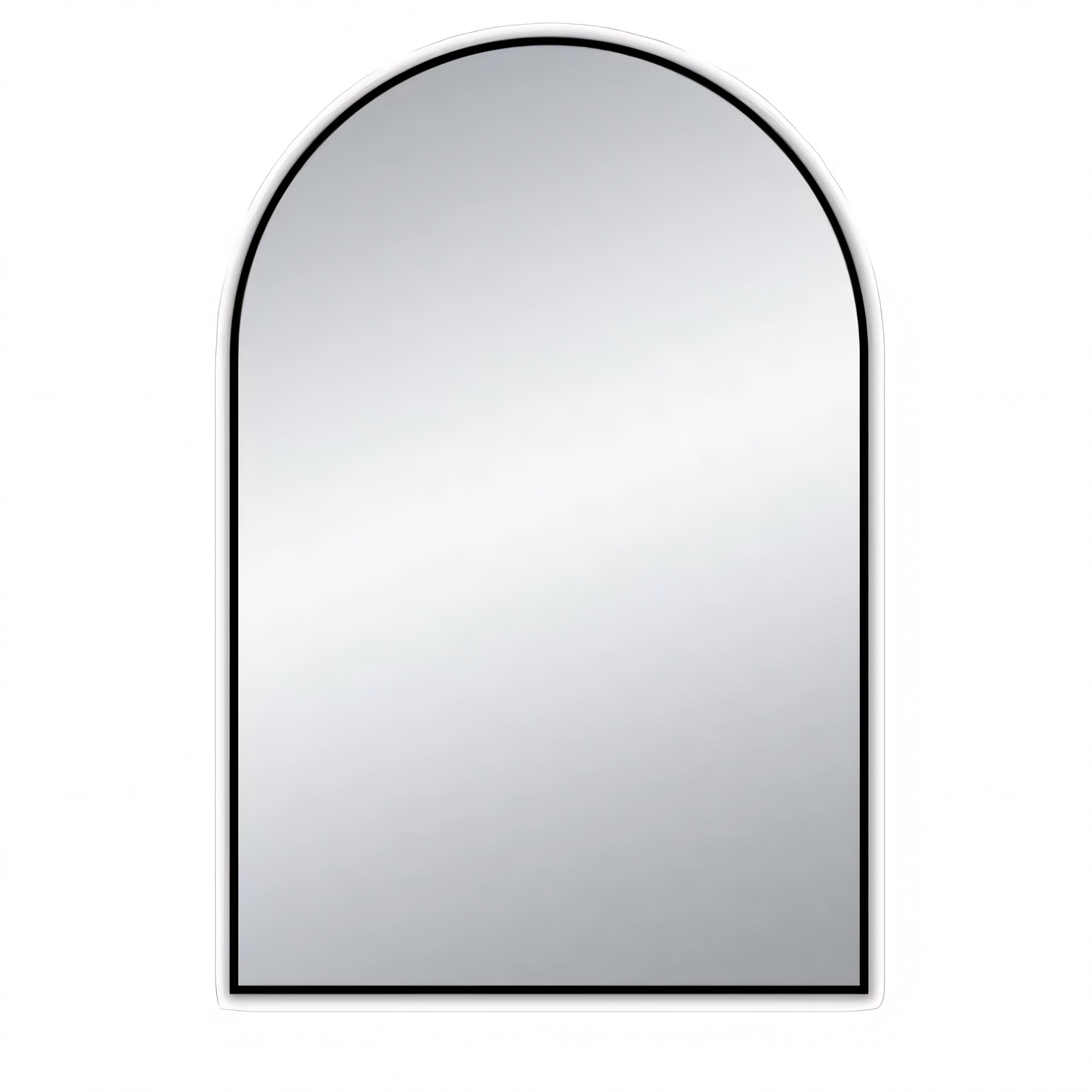 AQUAPERLA UNI ARCH FRAMED MIRROR MATTE BLACK 600X900MM