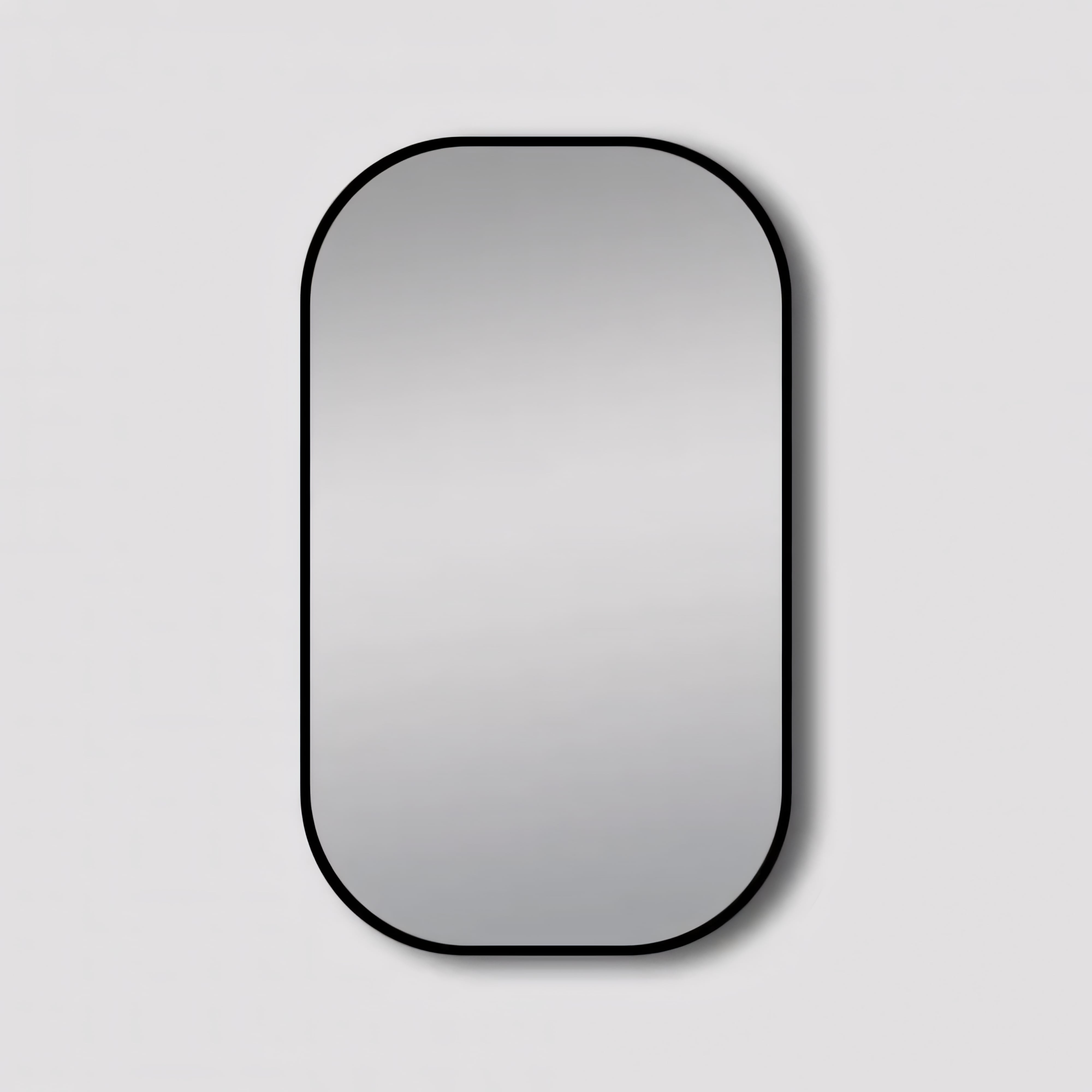 AQUAPERLA RECTANGULAR NON LUMINUS FRAMED MIRROR MATTE BLACK 450X750MM