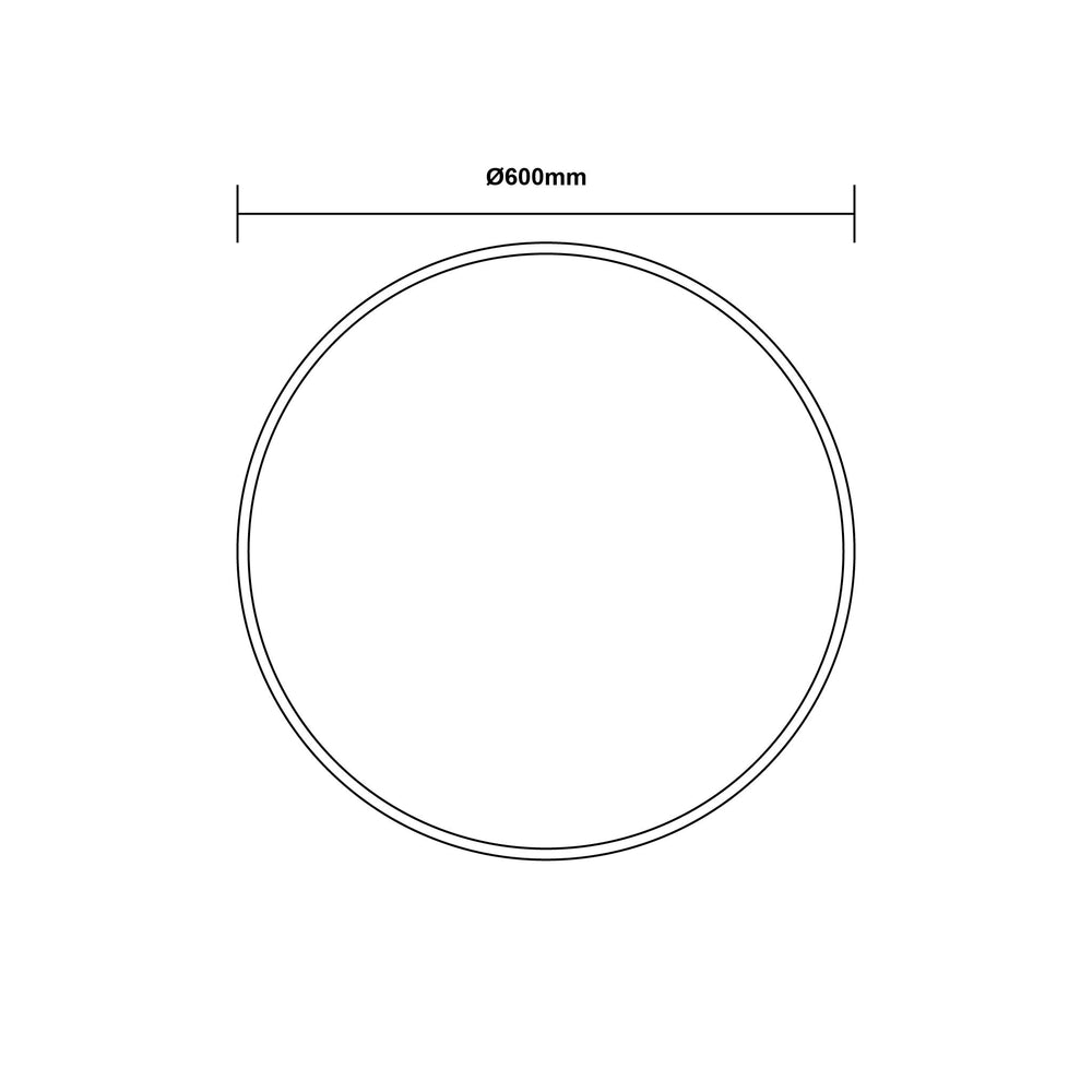 AQUAPERLA ROUND NON LUMINOUS FRAMED MIRROR BRUSHED NICKEL 600MM