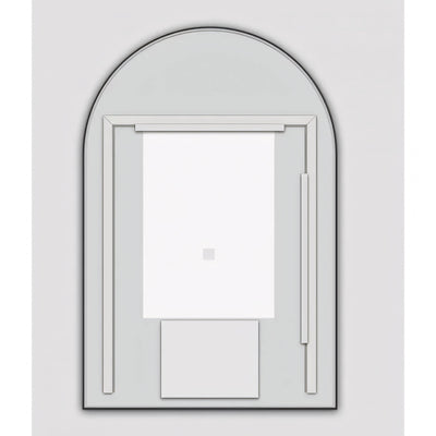 AQUAPERLA ARCH FRAMED LED MIRROR GUN METAL GREY 600X900MM