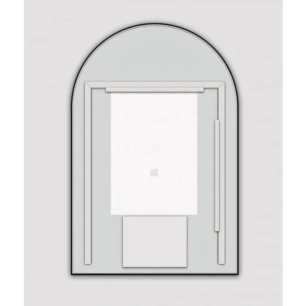 AQUAPERLA ARCH FRAMED LED MIRROR MATTE BLACK 600X900MM