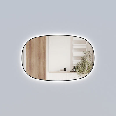 AULIC VALMONT HORIZONTAL FRAMED LED MIRROR MATTE BLACK 1100X700MM
