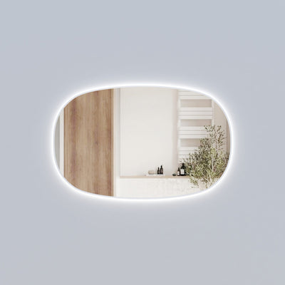 AULIC VALMONT HORIZONTAL FRAMED LED MIRROR MATTE WHITE 1100X700MM
