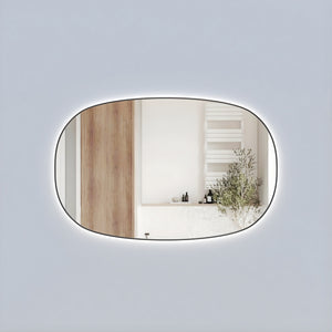 AULIC VALMONT HORIZONTAL FRAMED LED MIRROR GUN METAL 1400X900MM