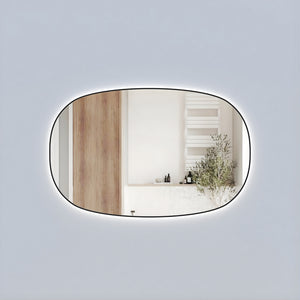 AULIC VALMONT HORIZONTAL FRAMED LED MIRROR MATTE BLACK 1400X900MM