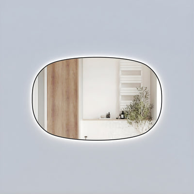 AULIC VALMONT HORIZONTAL FRAMED LED MIRROR MATTE BLACK 1400X900MM