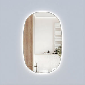 AULIC VALMONT VERTICAL FRAMED LED MIRROR BRUSHED NICKEL 580X900MM