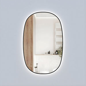 AULIC VALMONT VERTICAL FRAMED LED MIRROR MATTE BLACK 580X900MM
