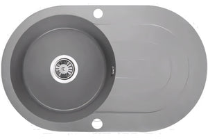 AQUAPERLA LAVEO UNDERMOUNT SINGLE BOWL SINK GREY GRANITE 470MM