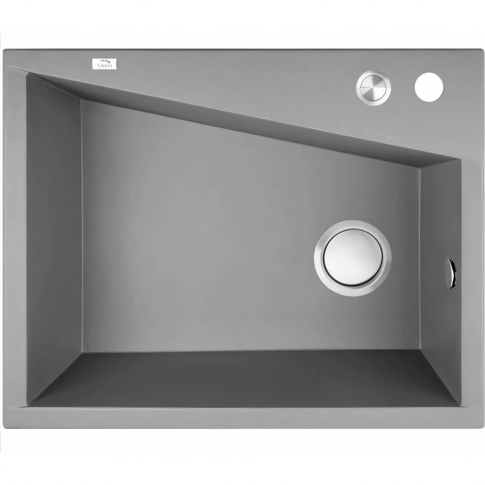 AQUAPERLA UNDERMOUNT SINGLE BOWL SINK GREY GRANITE 480MM