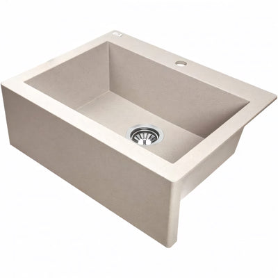 AQUAPERLA LAVEO UNDERMOUNT SINGLE BOWL SINK BEIGE GRANITE 490MM