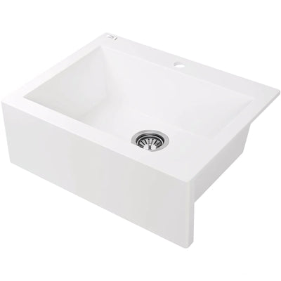 NORICO LAVEO UNDERMOUNT SINGLE BOWL SINK WHITE GRANITE 490MM