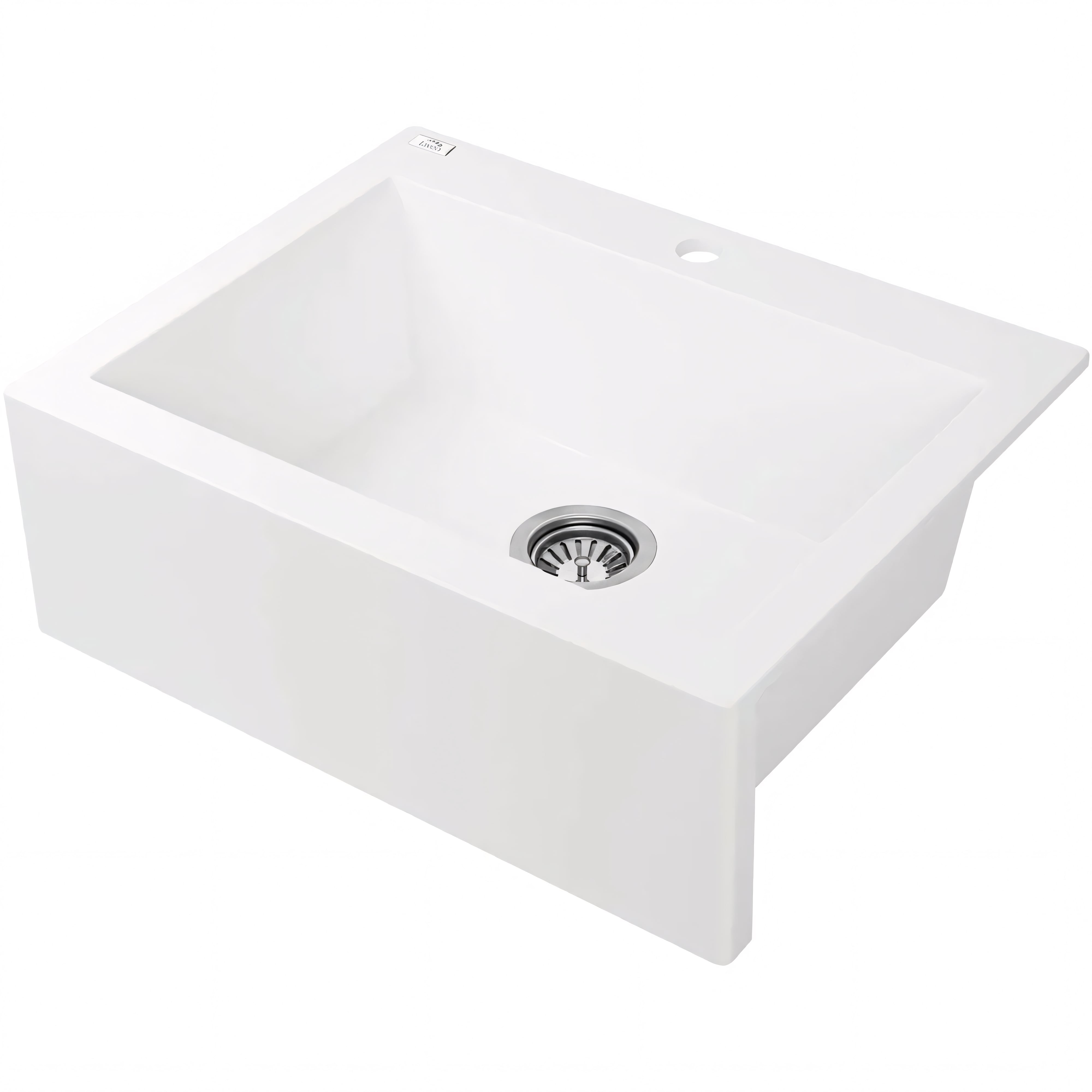 AQUAPERLA LAVEO UNDERMOUNT SINGLE BOWL SINK WHITE GRANITE 490MM