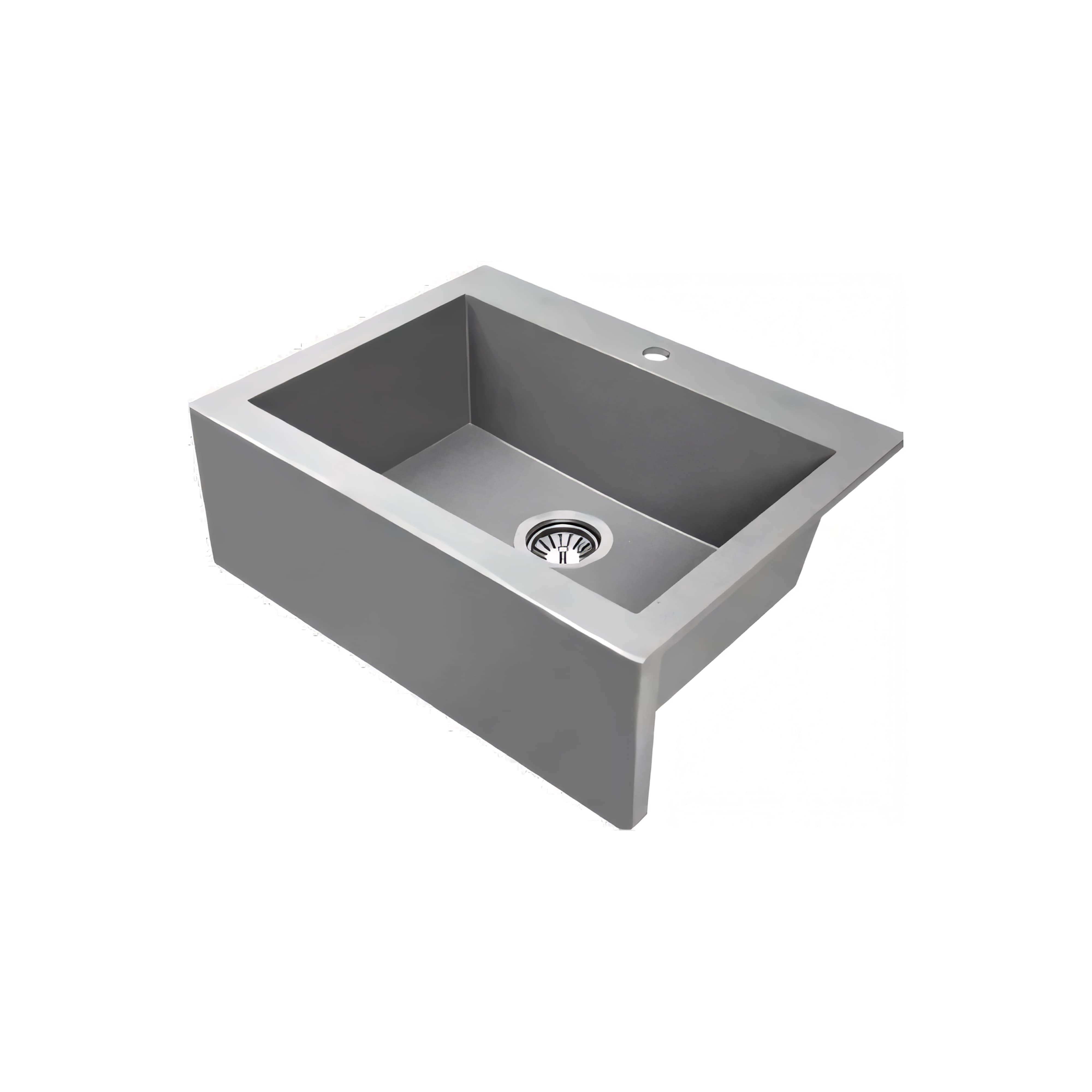 AQUAPERLA LAVEO UNDERMOUNT SINGLE BOWL SINK BLACK GRANITE 490MM