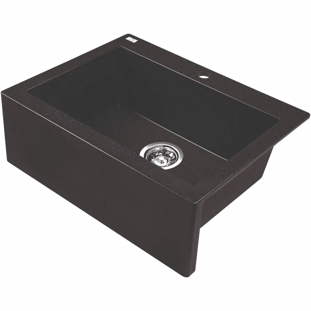 AQUAPERLA  LAVEO UNDERMOUNT SINGLE BOWL SINK BLACK GRANITE 490MM