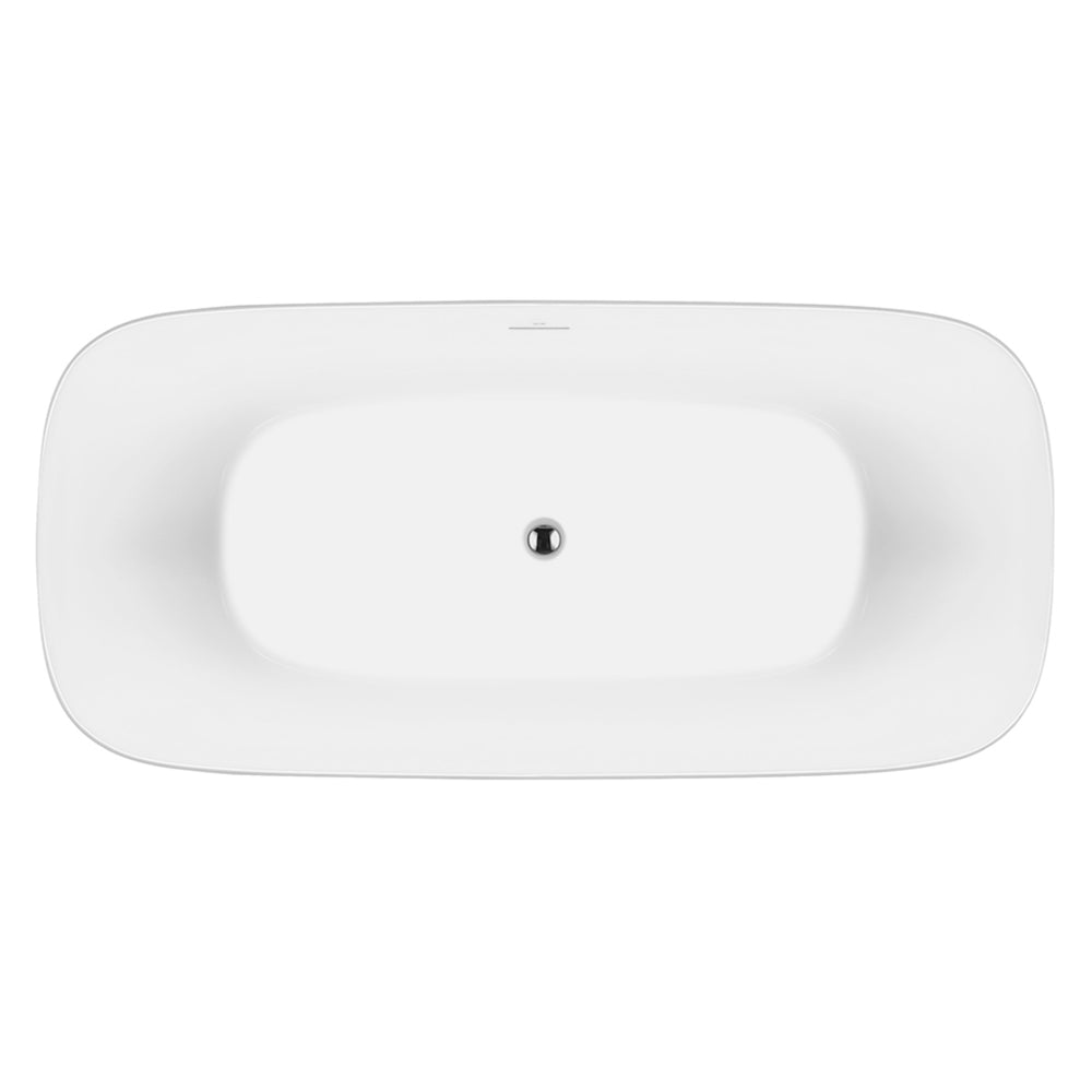 DECINA LOLA FREESTANDING BATH WITH INTEGRATED OVERFLOW GLOSS WHITE 1700MM