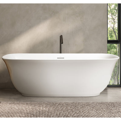 DECINA LOLA FREESTANDING BATH WITH INTEGRATED OVERFLOW GLOSS WHITE 1700MM