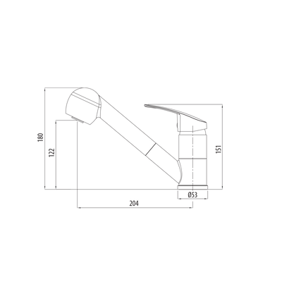 OLIVERI LONDON LEAD FREE PULL OUT SPRAY KITCHEN MIXER 180MM MATTE BLACK