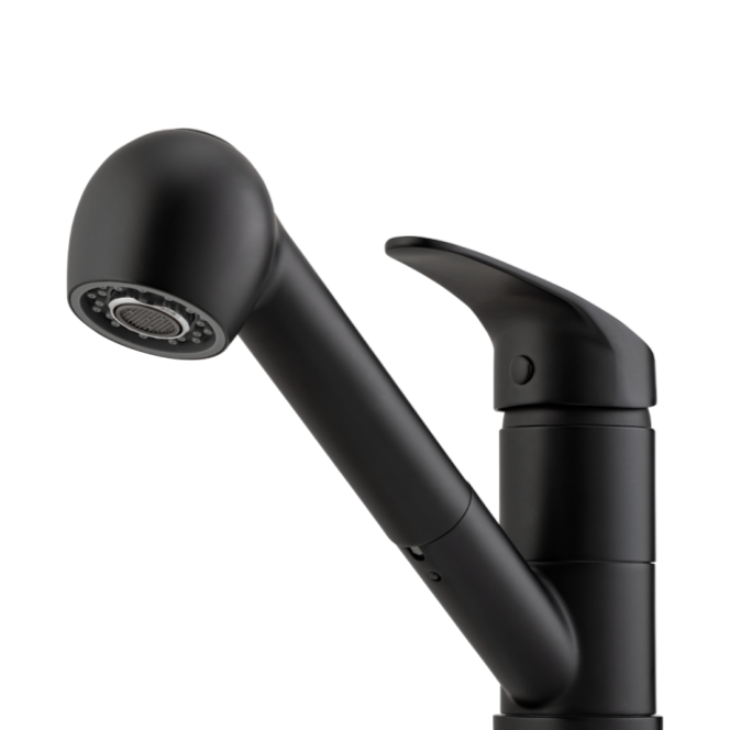 OLIVERI LONDON LEAD FREE PULL OUT SPRAY KITCHEN MIXER 180MM MATTE BLACK