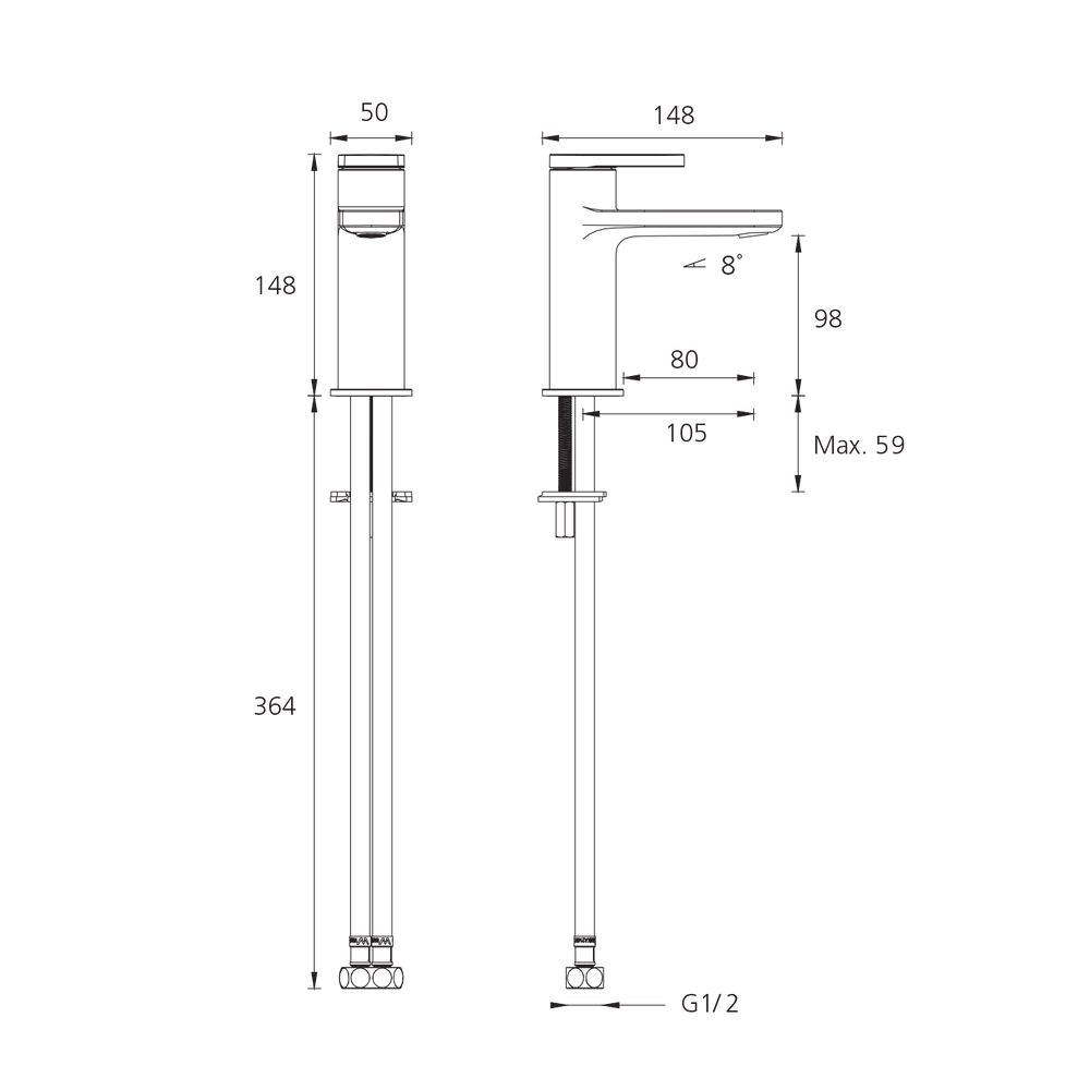 OLIVERI LONDON BASIN MIXER 148MM CHROME