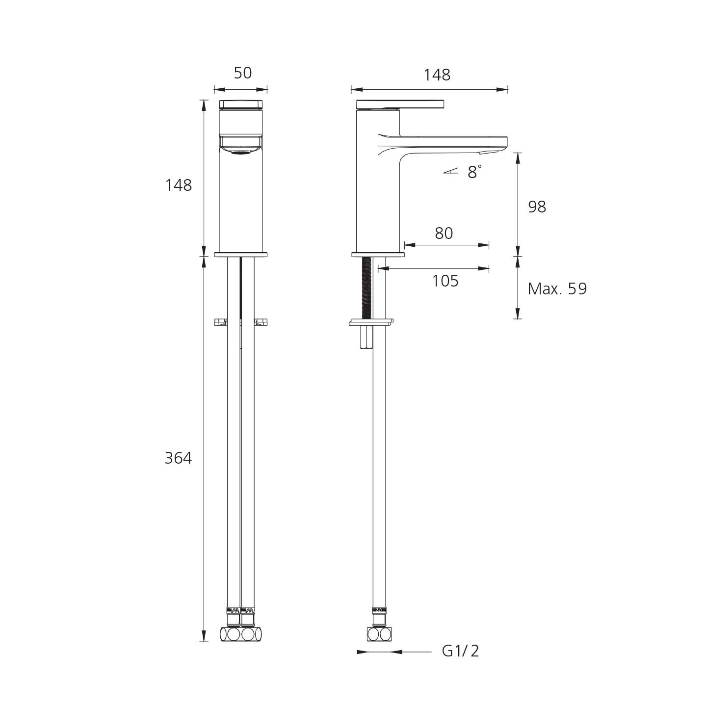 OLIVERI LONDON LEAD FREE BASIN MIXER 148MM CHROME
