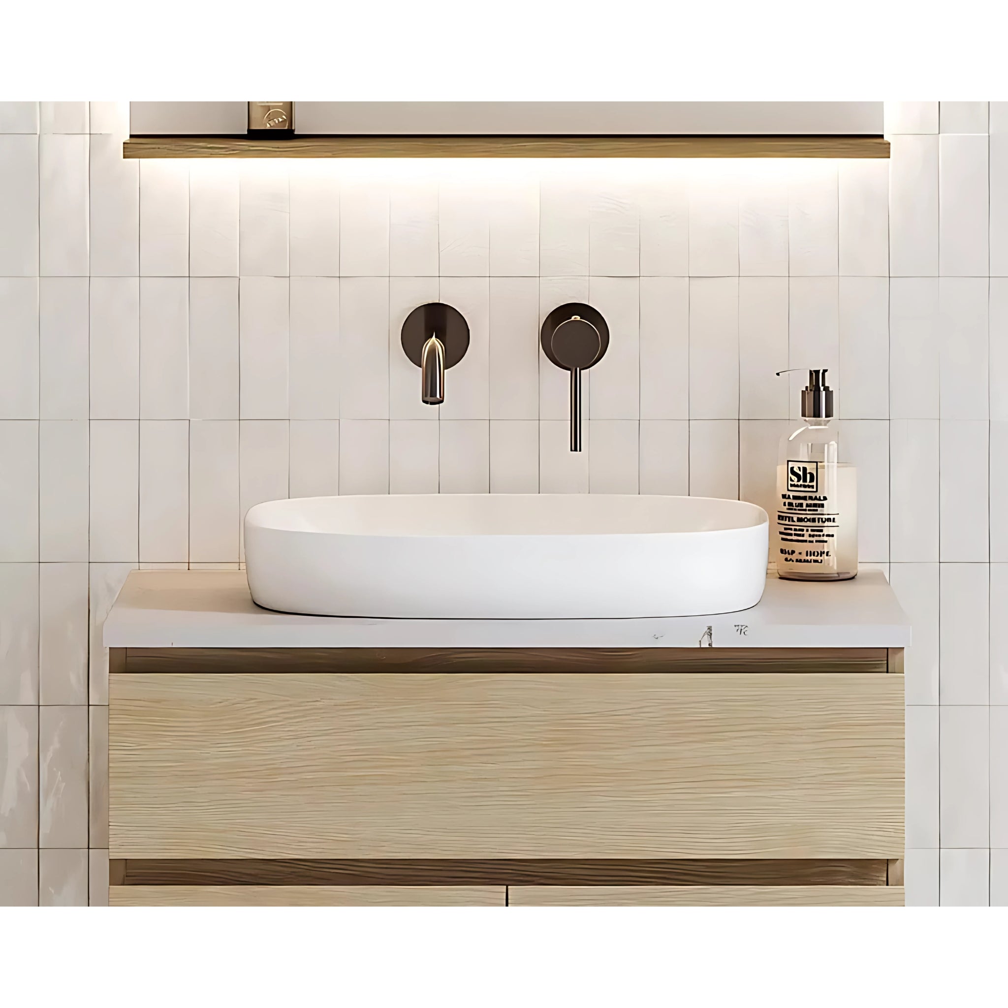 TIMBERLINE LORENZO INSET BASIN GLOSS WHITE 500MM