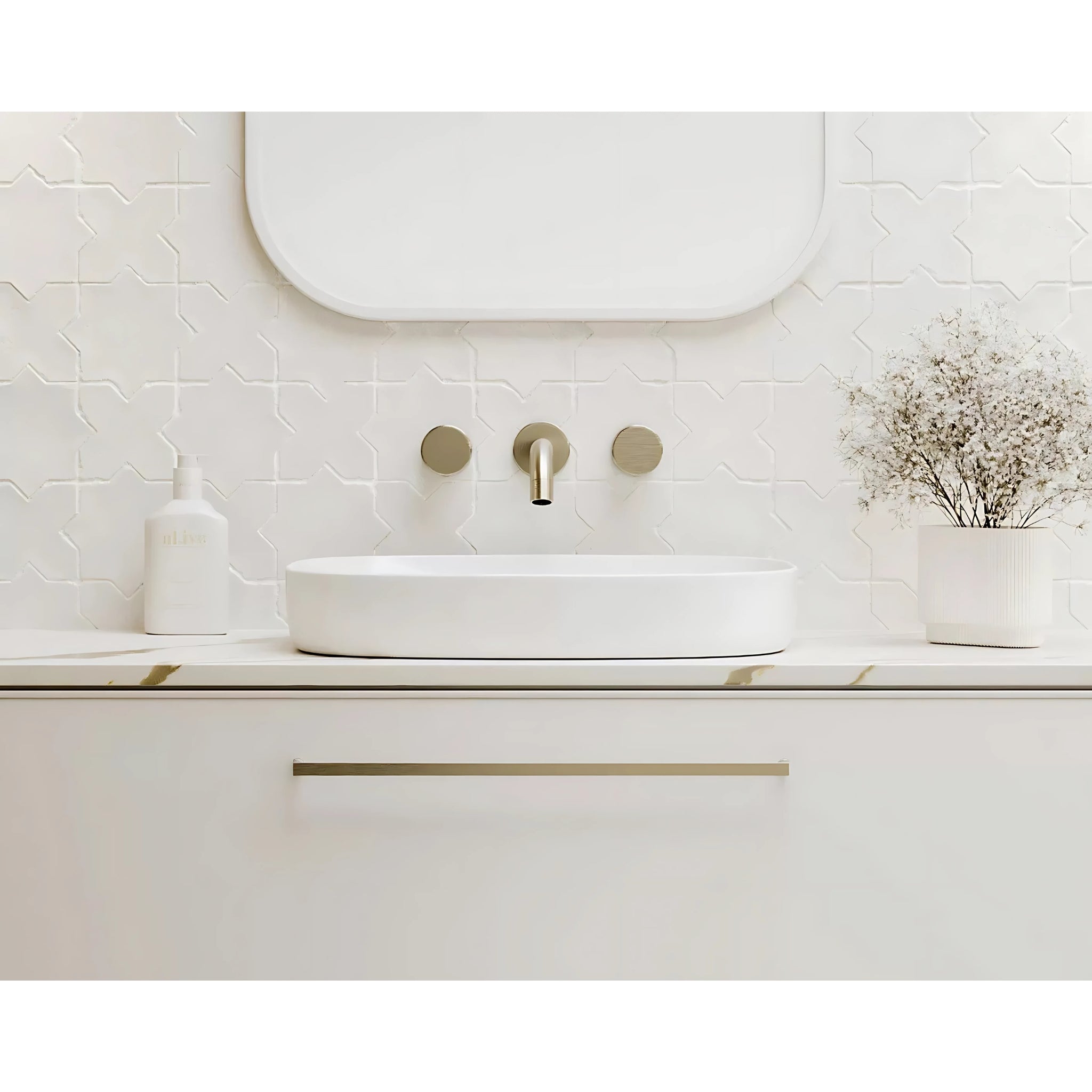 TIMBERLINE LORENZO INSET BASIN MATTE WHITE 500MM