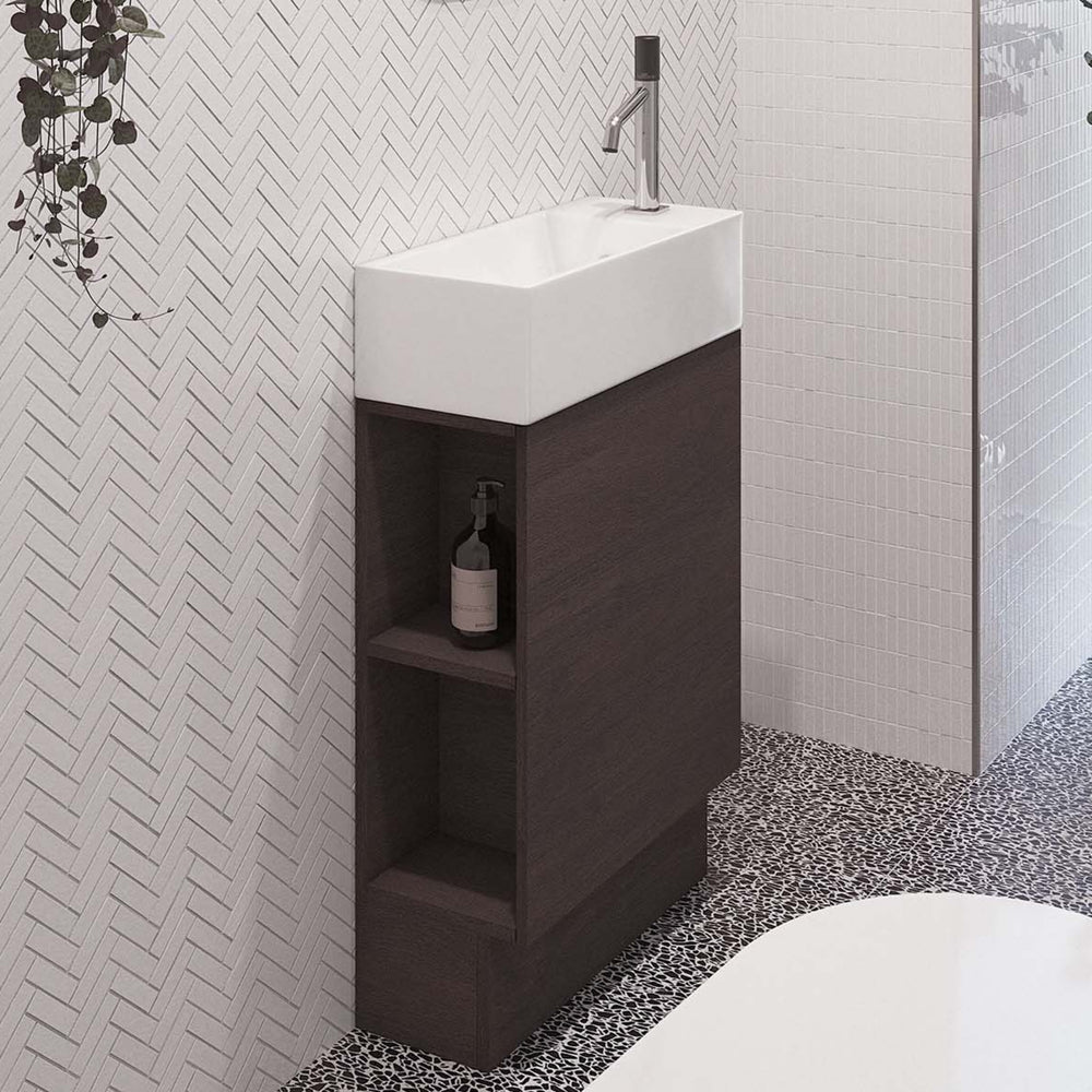TIMBERLINE LOTTIE 480MM SPACE SAVING SINGLE BOWL CUSTOM FLOOR STANDING VANITY