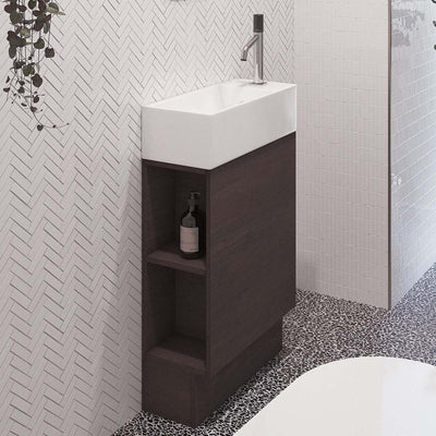 TIMBERLINE LOTTIE 480MM SPACE SAVING SINGLE BOWL CUSTOM FLOOR STANDING VANITY