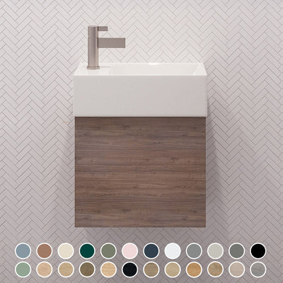 TIMBERLINE LOTTIE 480MM SPACE SAVING SINGLE BOWL CUSTOM WALL HUNG VANITY