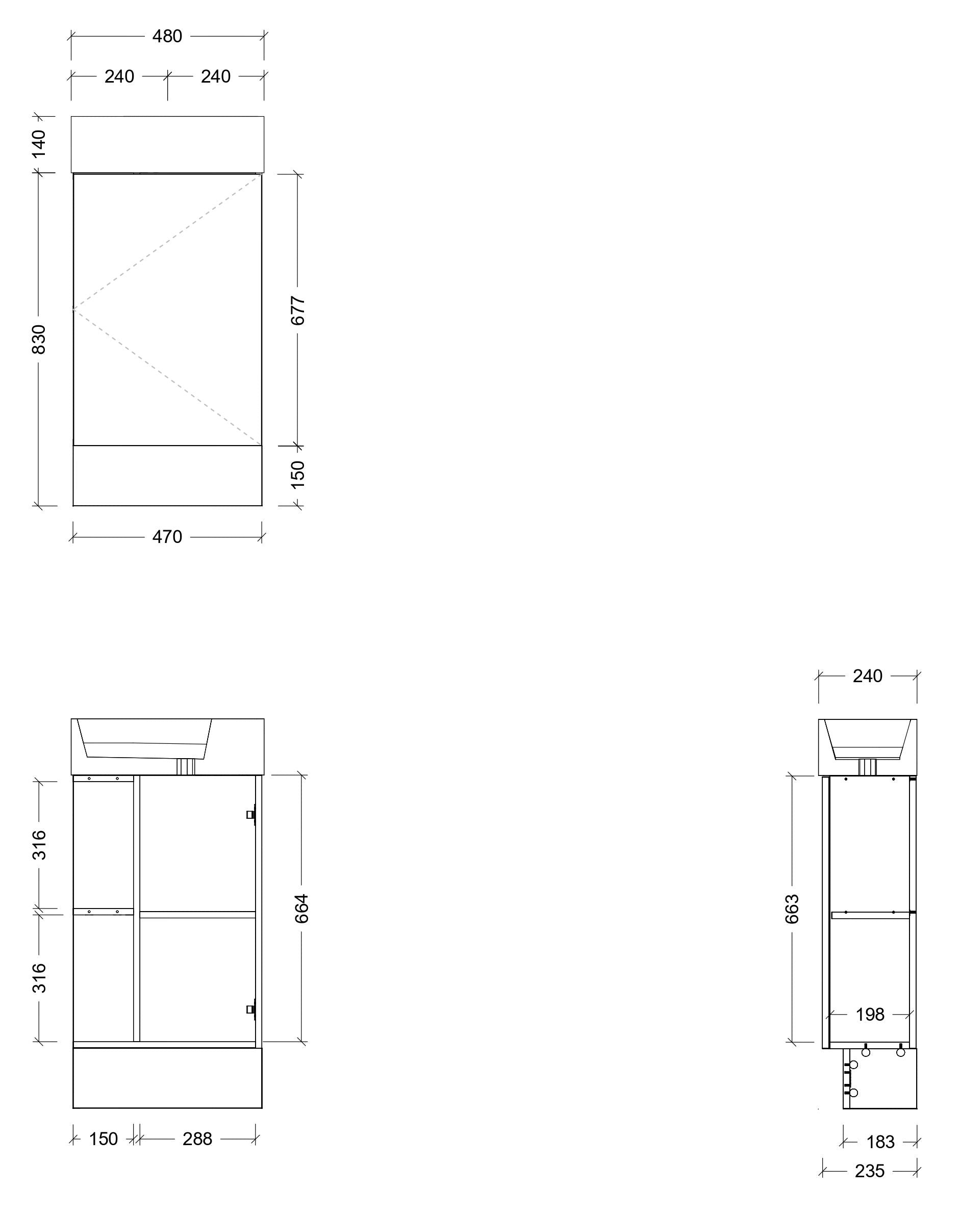 TIMBERLINE LOTTIE 480MM SPACE SAVING SINGLE BOWL CUSTOM FLOOR STANDING VANITY