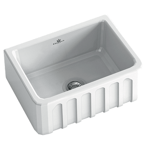 CHAMBORD LOUIS SINGLE BOWL FIRECLAY KITCHEN SINK WHITE 595MM