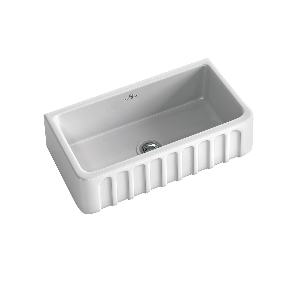 CHAMBORD LOUIS LARGE SINGLE BOWL FIRECLAY KITCHEN SINK WHITE 795MM