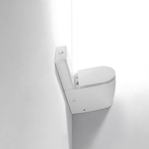 MERCIO LONDON RIMLESS BACK TO WALL TOILET SUITE GLOSS WHITE