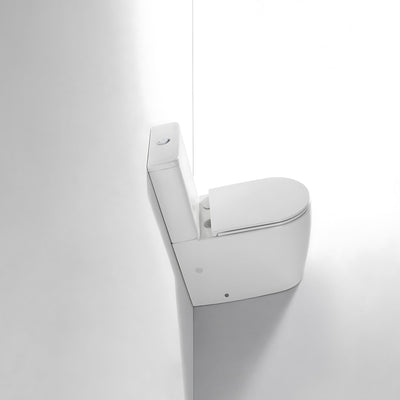 MERCIO LONDON RIMLESS BACK TO WALL TOILET SUITE GLOSS WHITE