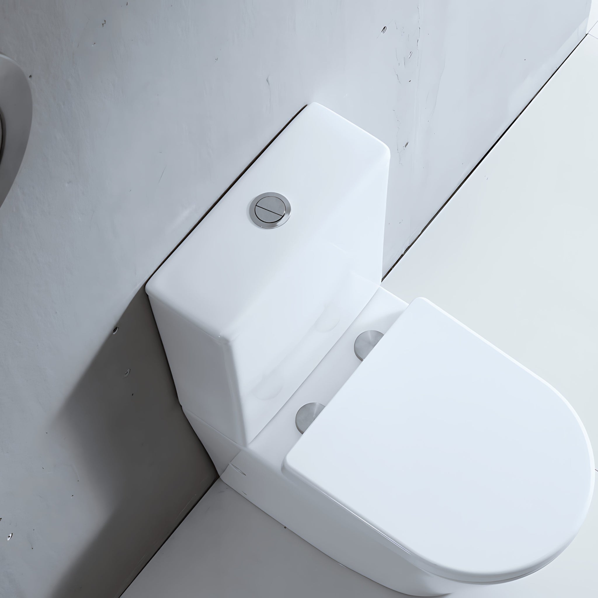 MERCIO LONDON RIMLESS BACK TO WALL TOILET SUITE GLOSS WHITE