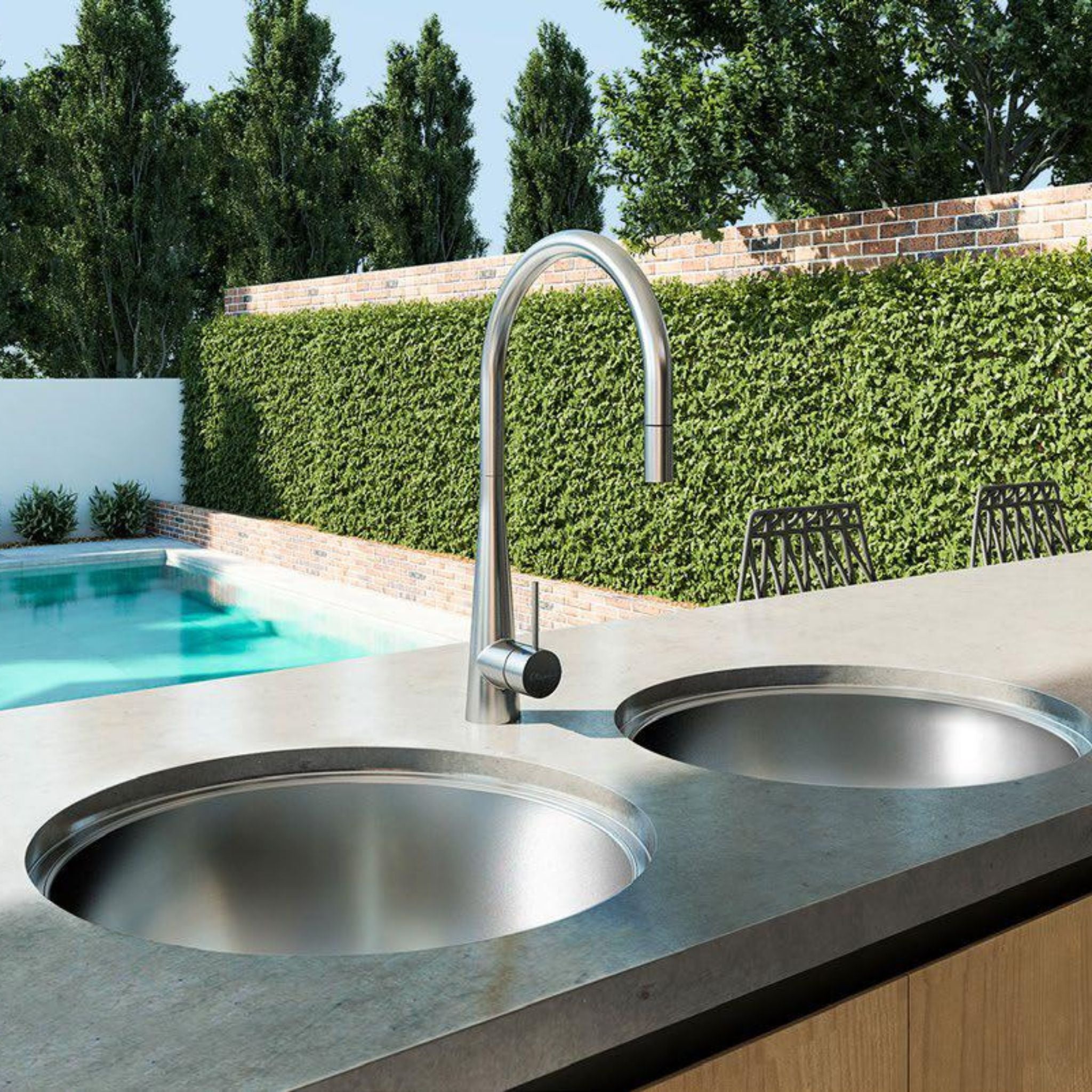 OLIVERI SOLITAIRE SINGLE BOWL ALFRESCO, KITCHEN AND LAUNDRY SINK STAINLESS STEEL 490MM