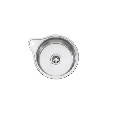 OLIVERI SOLITAIRE SINGLE BOWL TOPMOUNT ALFRESCO, KITCHEN AND LAUNDRY SINK WITH TAP LANDING STAINLESS STEEL 590MM