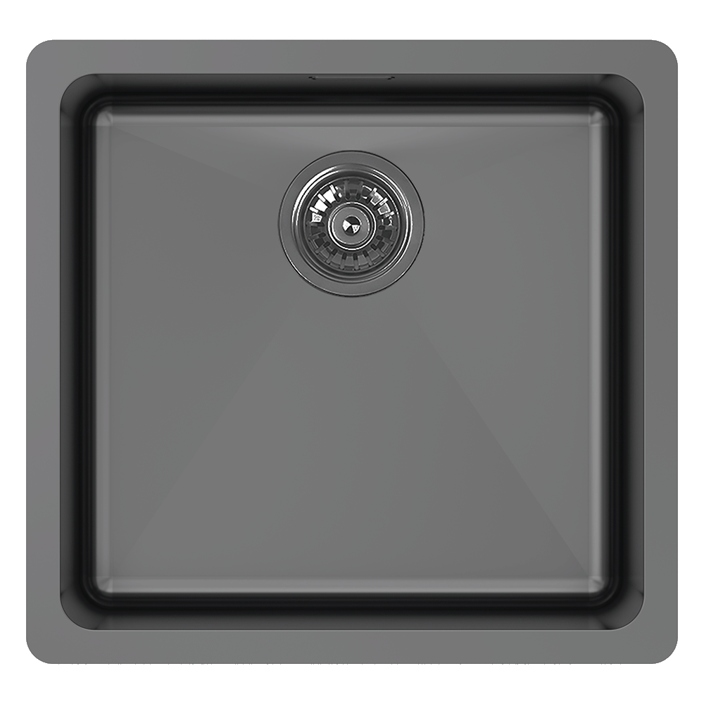 ABEY 45 LITRE SINGLE BOWL LAUNDRY SINK WITH OVERFLOW BLACK PEARL 470MM