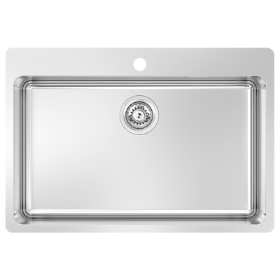 SCHOCK THE LATROBE SINGLE BOWL LAUNDRY SINK WITH TAPHOLE & OVERFLOW STAINLESS STEEL 726MM