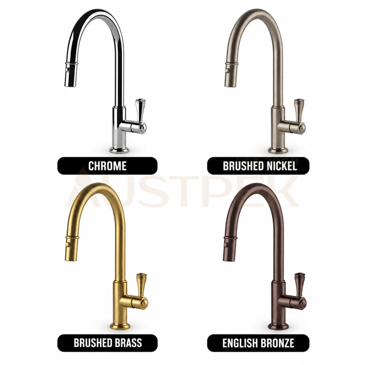 TURNER HASTINGS LUDLOW PULL OUT SINK MIXER WITH METAL LEVER HANDLE 418MM ENGLISH BRONZE