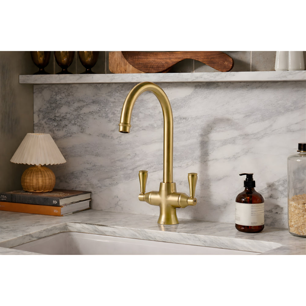 TURNER HASTINGS LUDLOW PURIFIER MIXER WITH FILTER CARTRIDGE 390MM BRUSHED BRASS