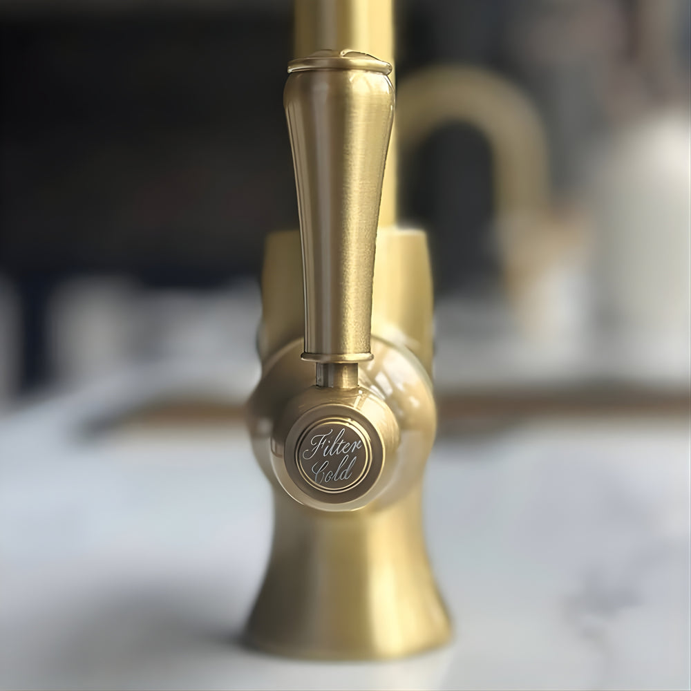 TURNER HASTINGS LUDLOW PURIFIER MIXER WITH FILTER CARTRIDGE 390MM BRUSHED BRASS
