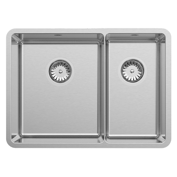 SCHOCK LUCIA 1 & 1/3 DOUBLE BOWL KITCHEN SINK STAINLESS STEEL 608MM