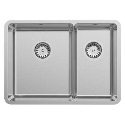 SCHOCK LUCIA 1 & 1/3 DOUBLE BOWL KITCHEN SINK STAINLESS STEEL 608MM
