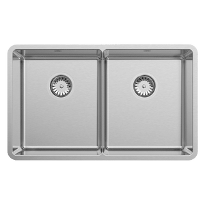 SCHOCK LUCIA DOUBLE BOWL KITCHEN SINK STAINLESS STEEL 724MM