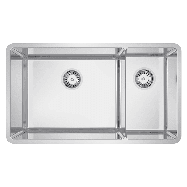 SCHOCK LUCIA 1 & 3/4 DOUBLE BOWL KITCHEN SINK STAINLESS STEEL 769MM