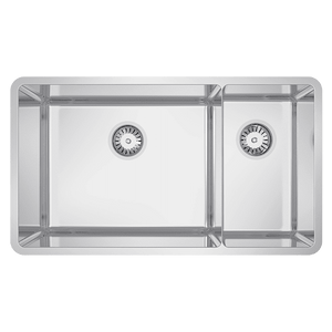 SCHOCK LUCIA 1 & 3/4 DOUBLE BOWL KITCHEN SINK STAINLESS STEEL 769MM