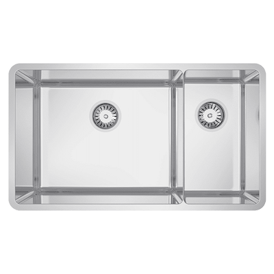SCHOCK LUCIA 1 & 3/4 DOUBLE BOWL KITCHEN SINK STAINLESS STEEL 769MM